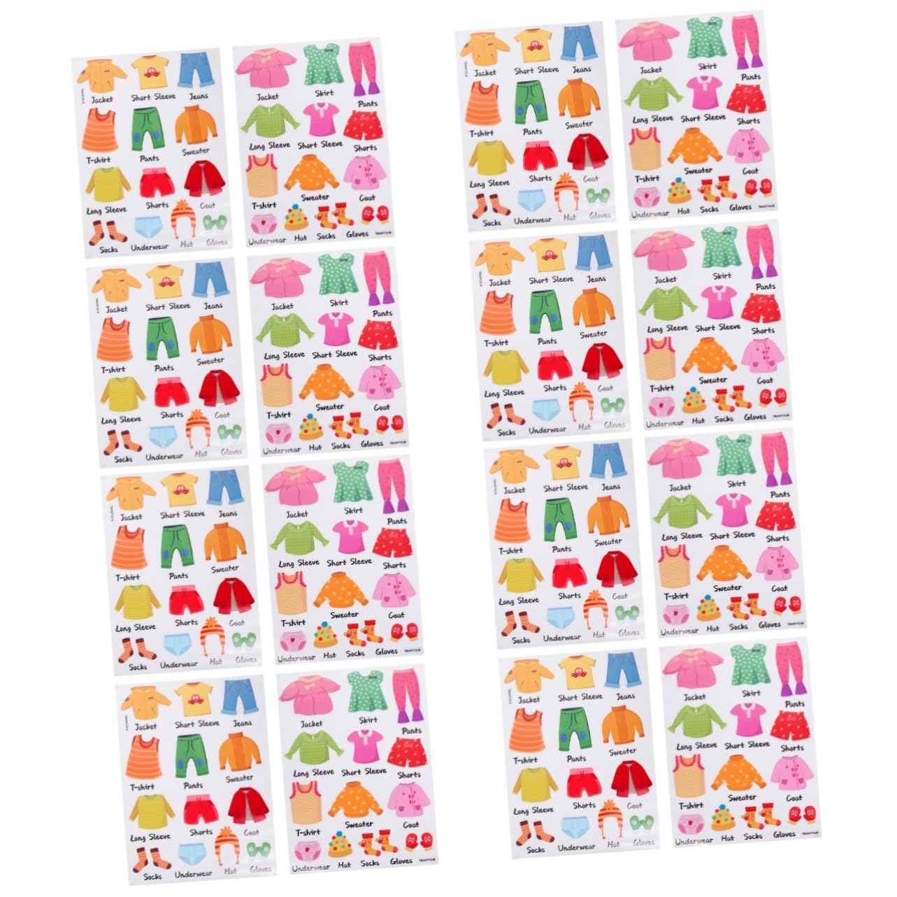 Milisten 8 Set Etichette Adesive per Classificazione Abbigliamento Adesivi Decorativi per Facili Applicare e Rimuovere per Organizzazione e Stoccaggio