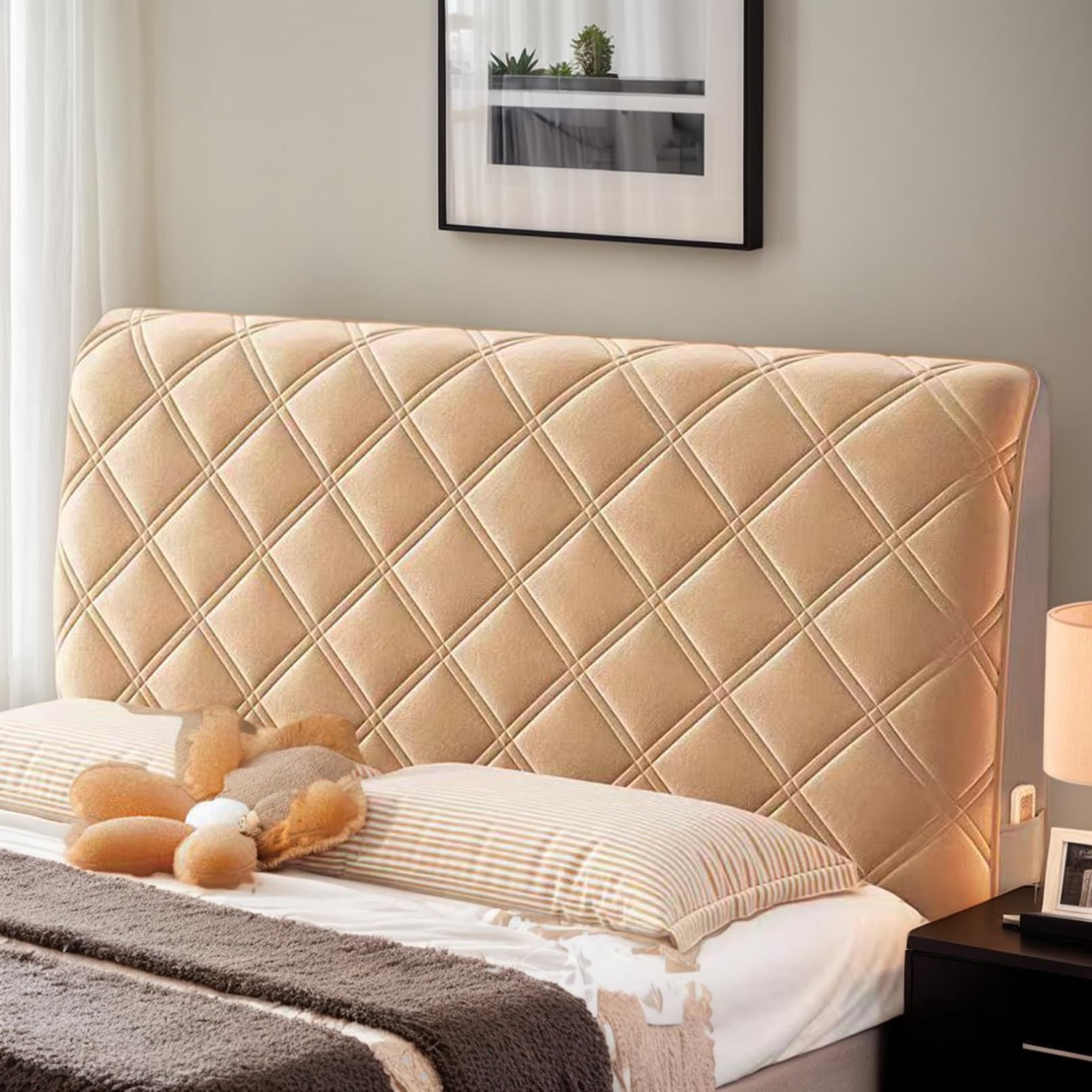 Copertura Per Testiera Letto In Velluto - Elasticizzata E Antipolvere