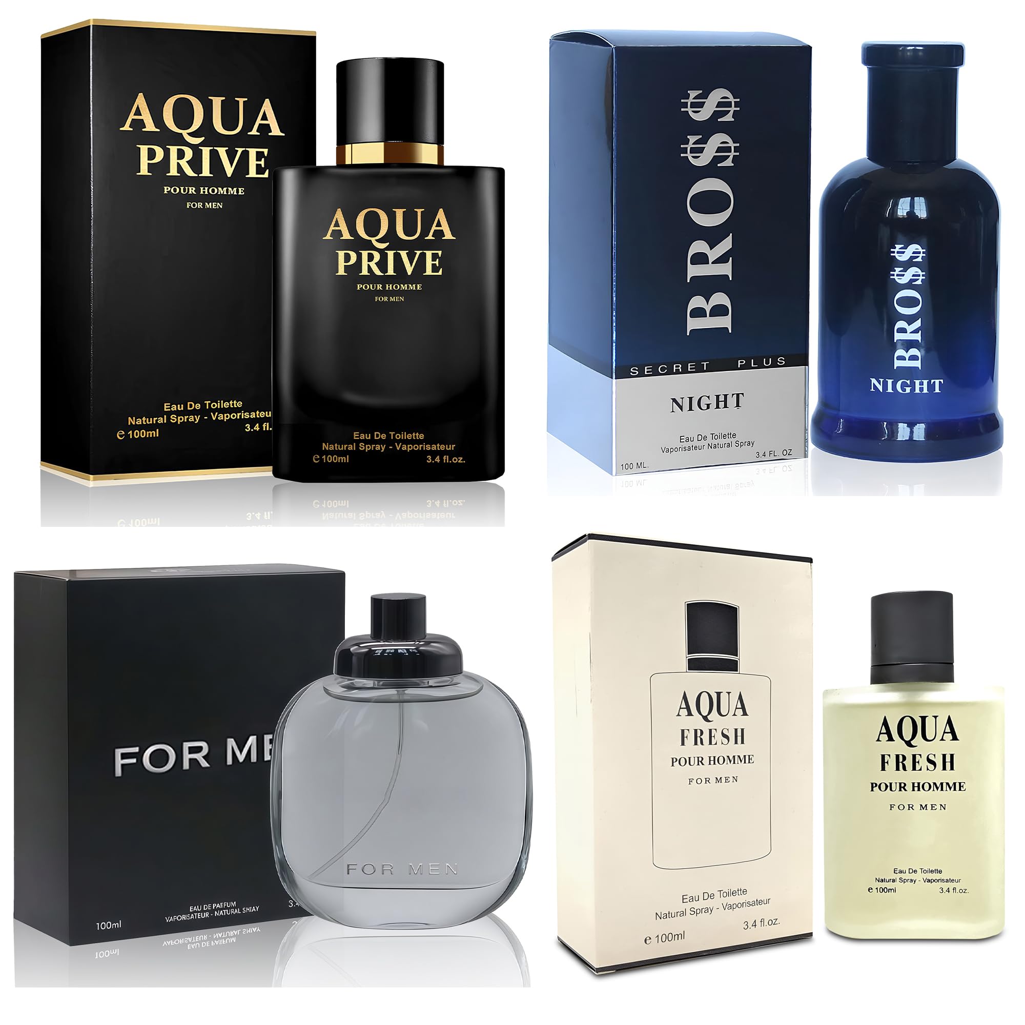Amazon.com : AFLUXE Cologne for Men Set 4 Combo Sets(Aqua P/Bross