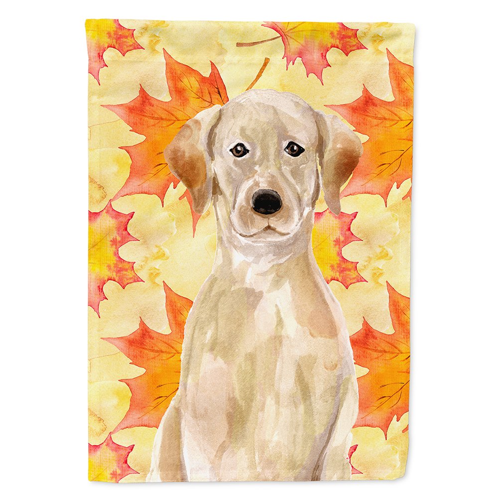 Toile labrador jaune grand format pour décoration de jardin en automne