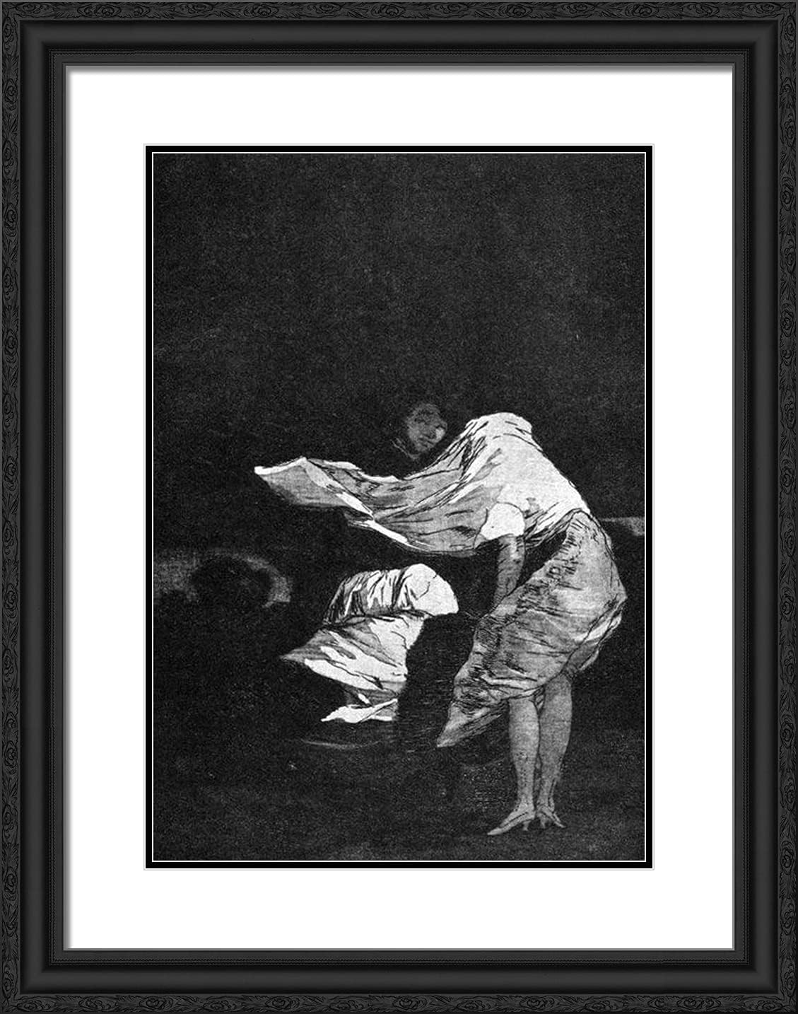 ArtDirect Goya, Francisco 19x24 Gold Ornate Framed Art Print with Double Matting Titled: Bad Night