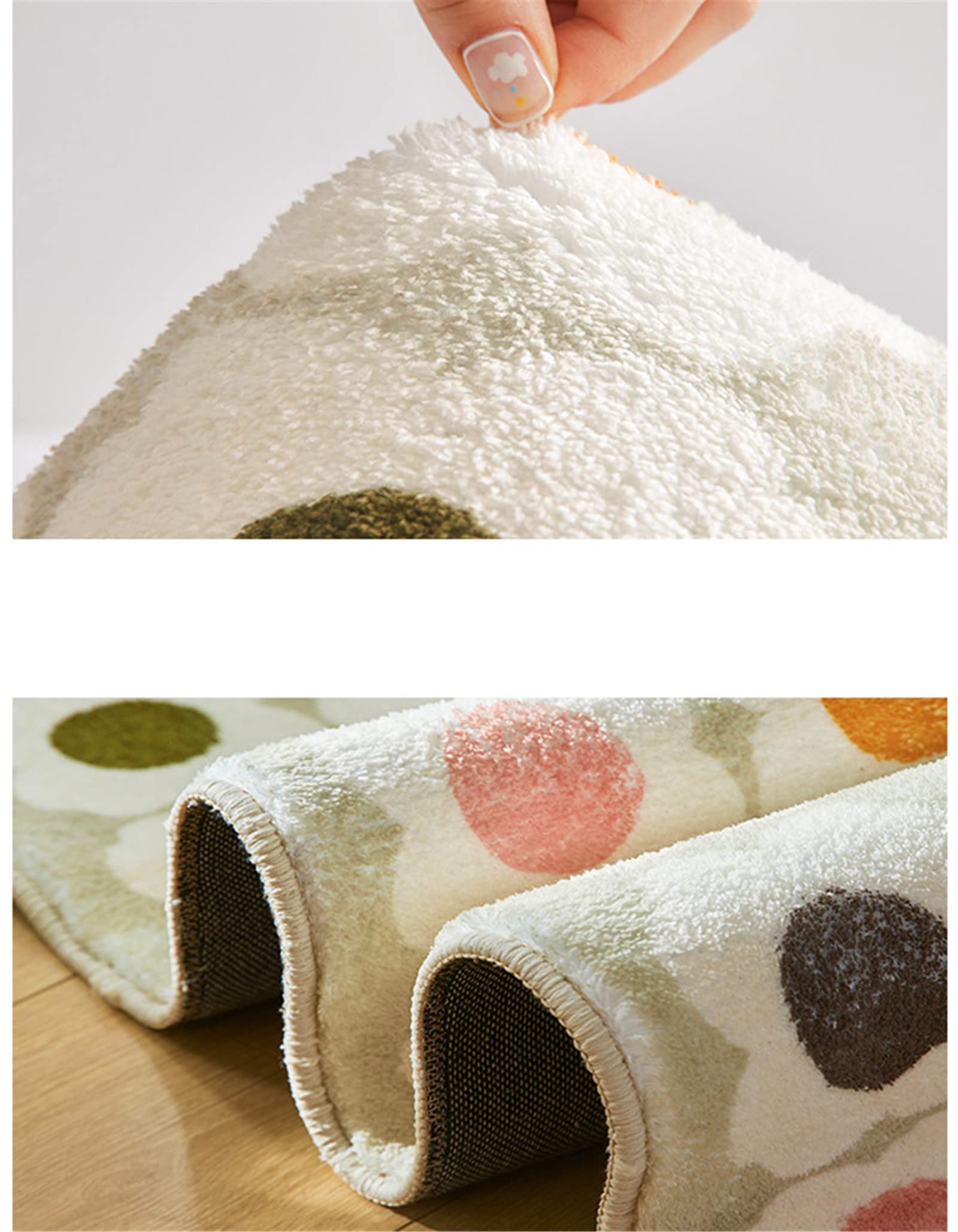 SWECOMZE Kinderzimmer Babymatte Weich Teppich Rund Babyzimmer Krabbeldecke rutschfest Spielmatte Baby Krabbelmatte Groß Kinderteppich Mädchen Jungen (Blume,120 * 120cm)