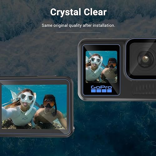 Miniatura 5 de Protector de pantalla compatible con GoPro Hero 13 Hero13 negro + protector de lente de silicona 6+2 paquetes, vidrio templado de dureza 9H,