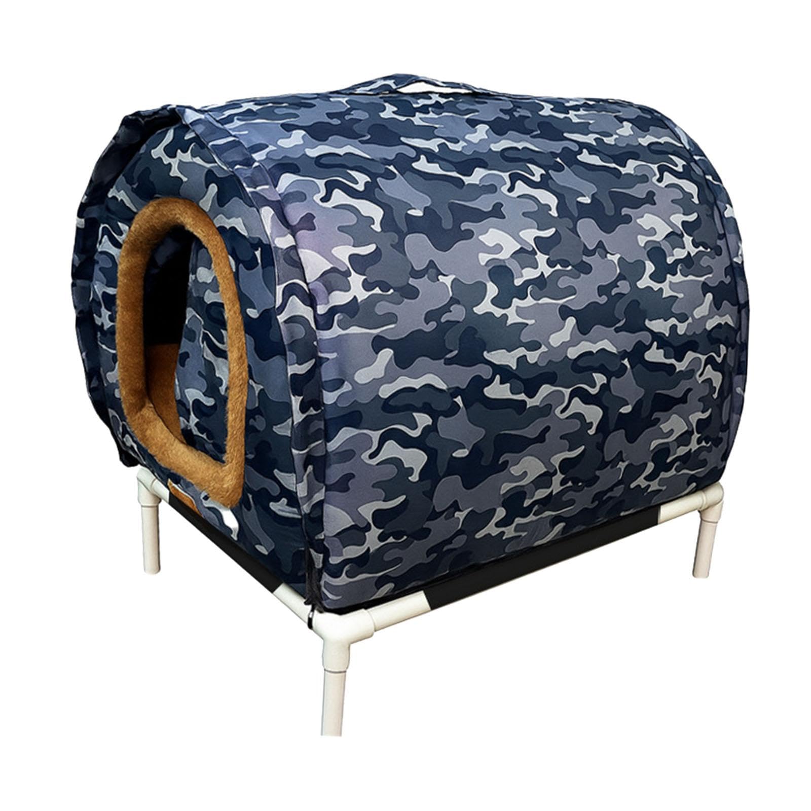 Niche extérieure pour chat imperméable et surélevée Sharplace L bleue
