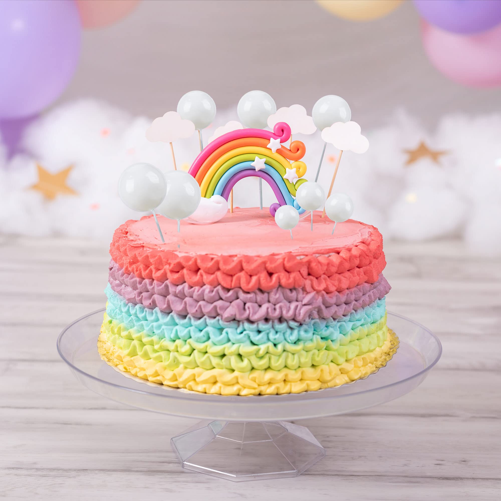 Topper Torta, 15 Pezzi Topper Foam Ball Torta, Animali Cake Topper, Decorazioni Per Torte, Palline Decorative Per Torte, Per Decorazione Della Torta Della Festa Di Compleanno, Baby Shower (B