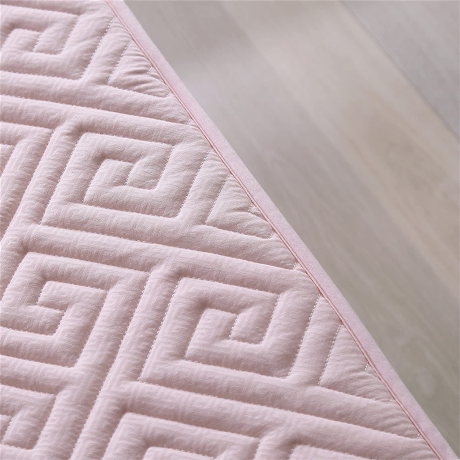 Protector Colchon, Home Protector de Colchón Acolchado, Cubrecolchón, De Fibra, Transpirable, Confortable, Cubre Colchón (Rosado,EstáNdar 150x200cm)