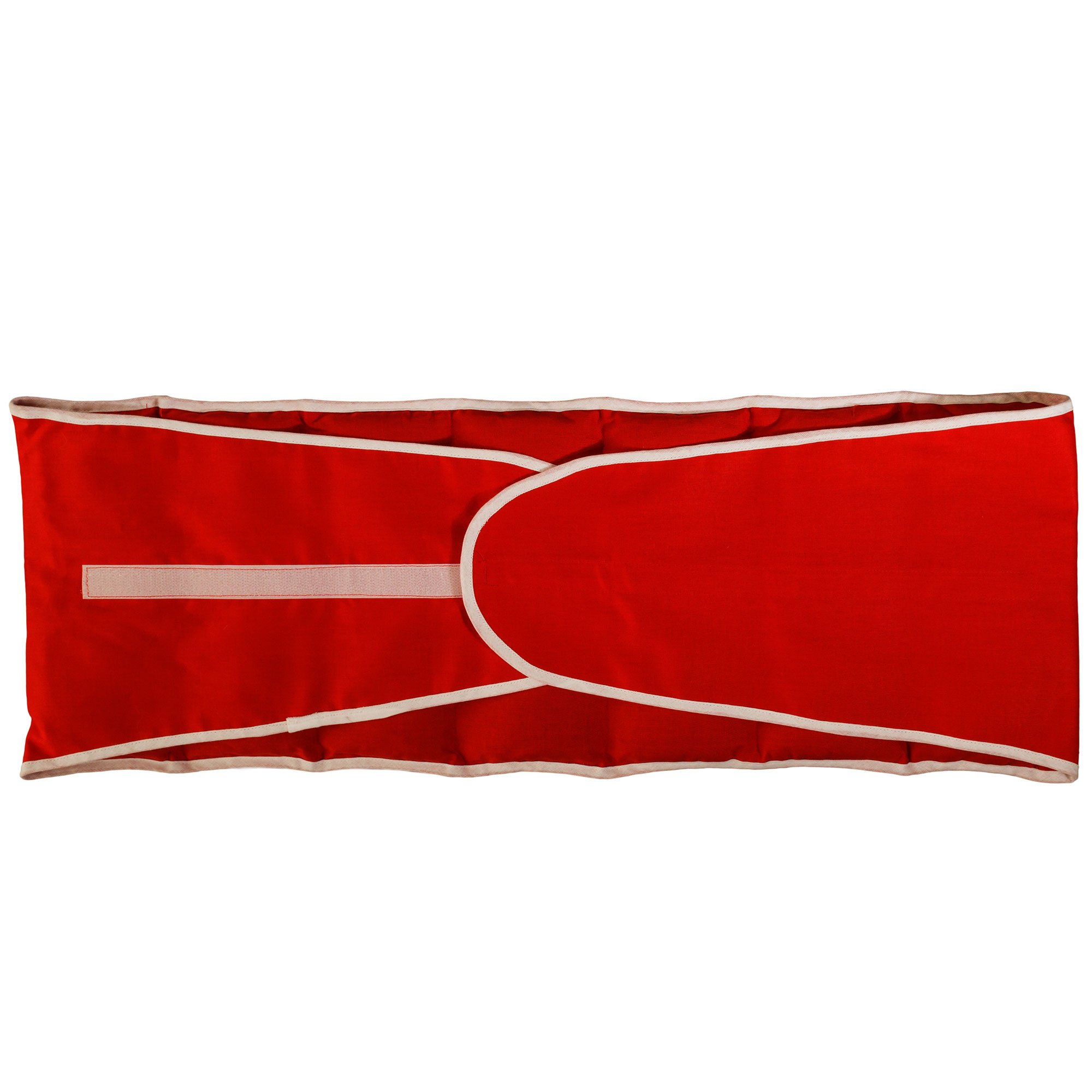 Johanniskernkissen 7-Kammer mit Gürtel & Klettverschluss - Länge ca. 135cm - kirschrot - Wärmekissen XXL Körnerkissen
