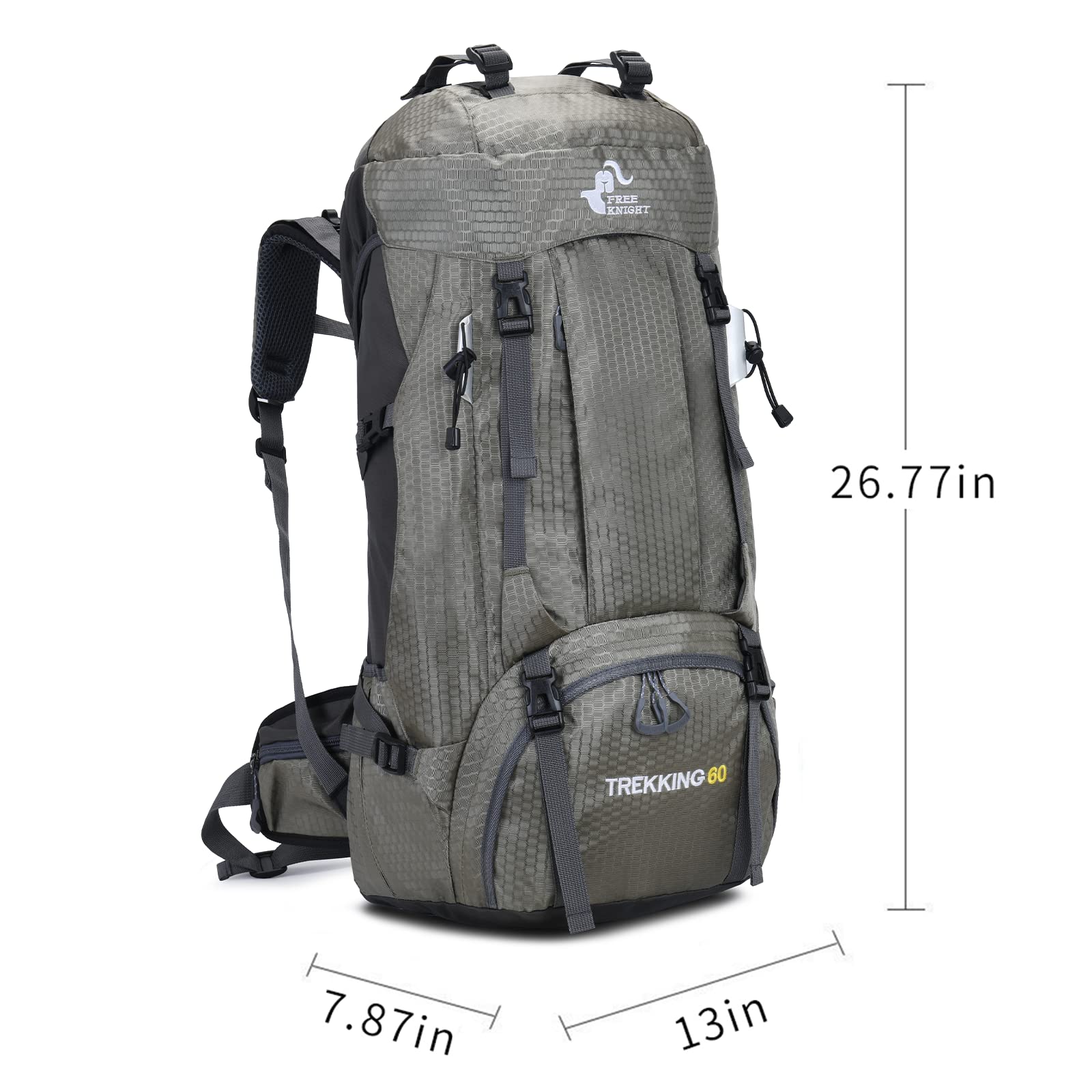 60L Waterproof Ultra Lightweight Packable Climbing Fishing Traveling Backpack Hiking Daypack,Backpack,Handy Foldable Camping Outdoor Backpack Bag with a Rain Cover