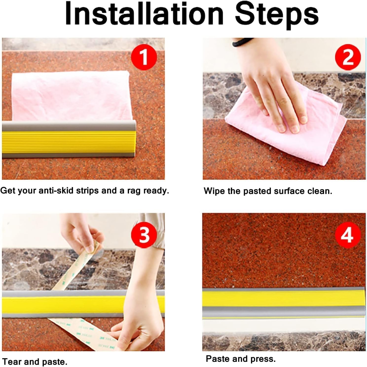 Peldaños De Escalera Antideslizantes para Escalones De Madera, Nariz De Escalera De Goma Autoadhesiva, Cinta De Moldura De Nariz De Escalera De Borde, Peldaños De Escale, Grey, L 3m/118.1in