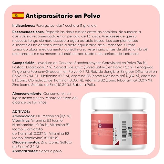 Foto 5 de 8 de animigo Antiparasitario en Polvo para Gatos 100g Sabor Pollo