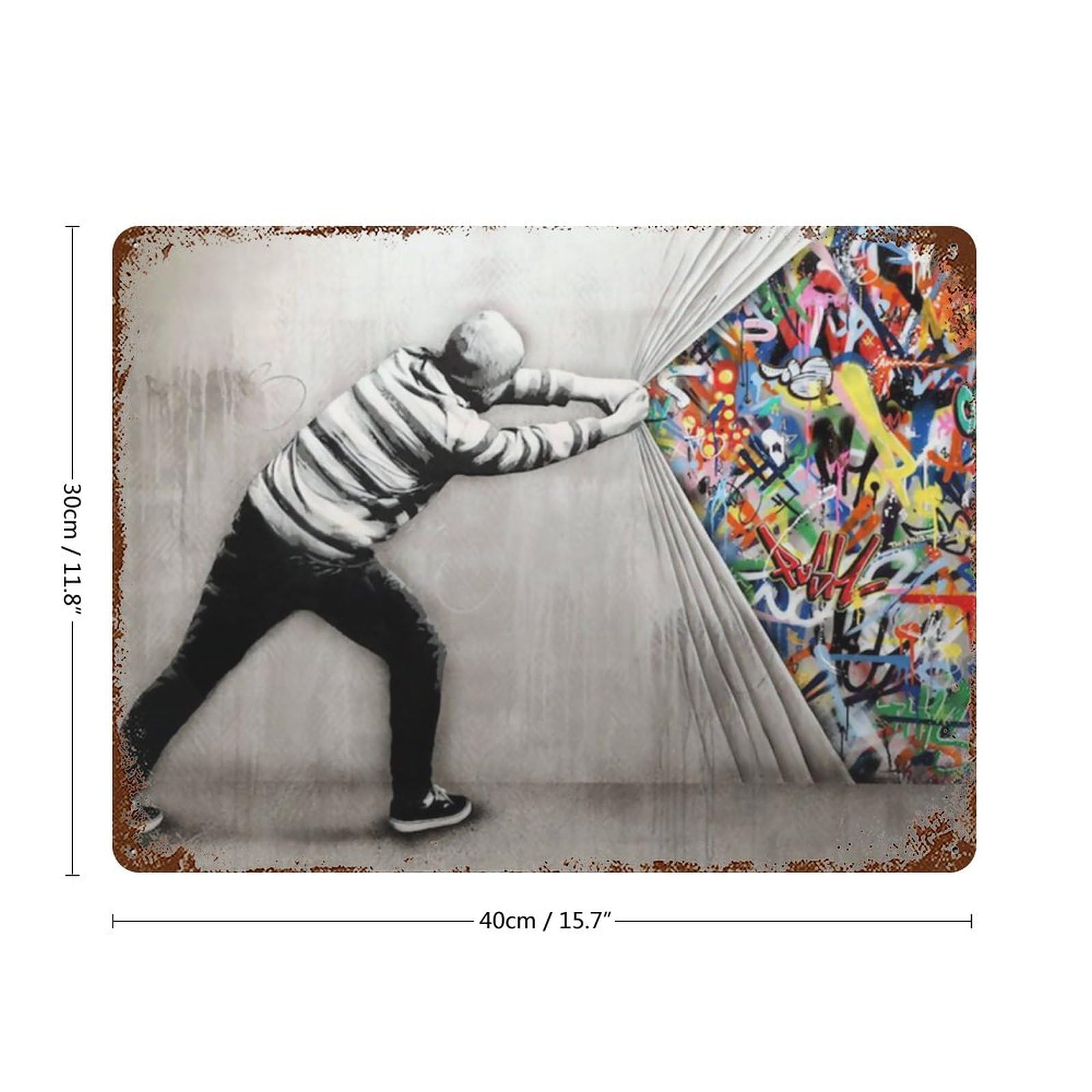 Amazon.co.jp: 鉄板ポスター バンクシー メタルプレート 鉄絵画 金属