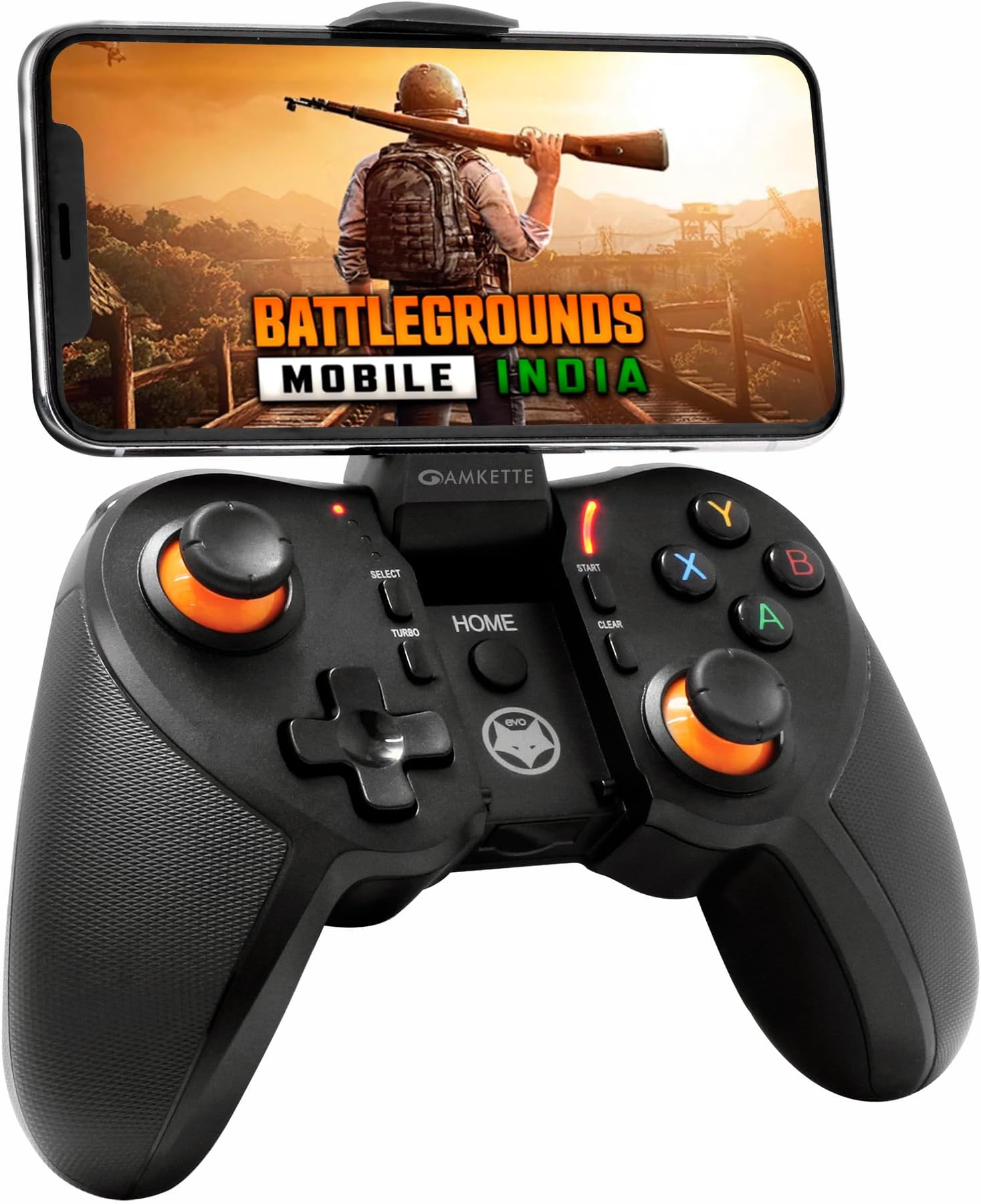Amkette Evo Gamepad Pro 4 for Android | Instant Play | Bluetooth 4.0 | Extendable Smartphone Clamp | Works with COD, Mobile Legends, BGMI, LOLWR and Many More
