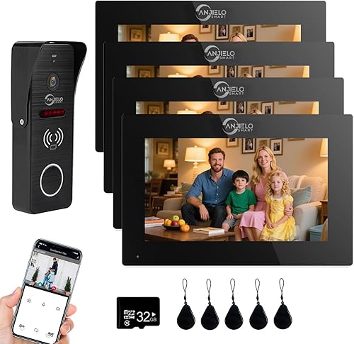 Miniatura 11 de TUYA - Sistema de intercomunicación de timbre de video con cable, cámara HD 1080P, monitor de 7 pulgadas, cámara de puerta de entrada TUYA, WiFi,