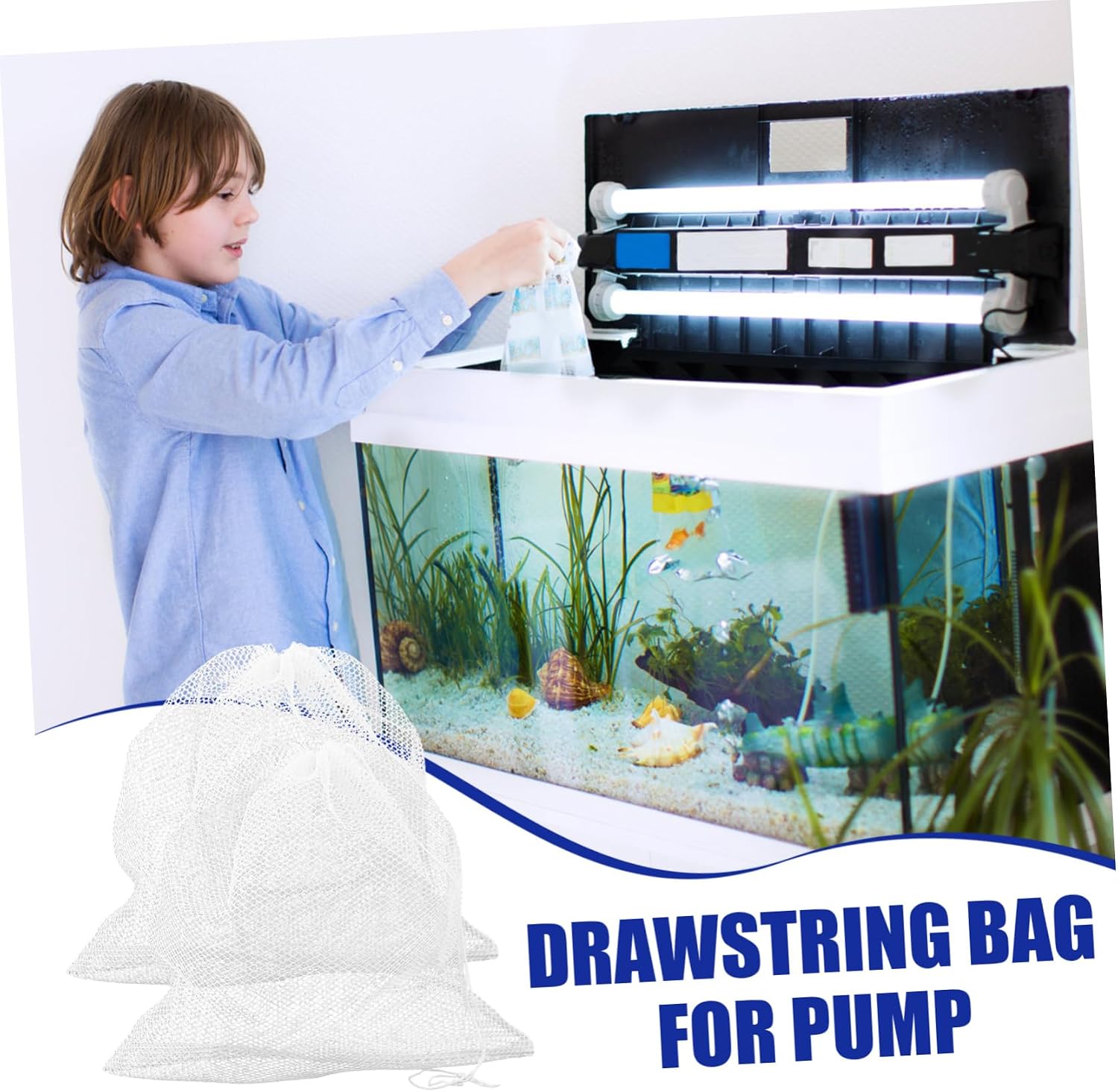 Abaodam 2Pcs Water Pump Bag Durable Mesh Pump Accessories for Aquarium Sturdy and Tear Resistant for Debris Filtration and Pump Protection