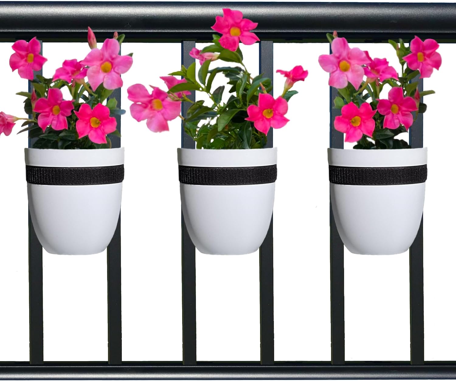 Railing Planter for Outdoor Plants (6-inch, 3-Pack) | Hanging Planter for Railings, Fence Posts | Balcony Wall Planter for Herbs, Flowers and Succulents | Made in The USA