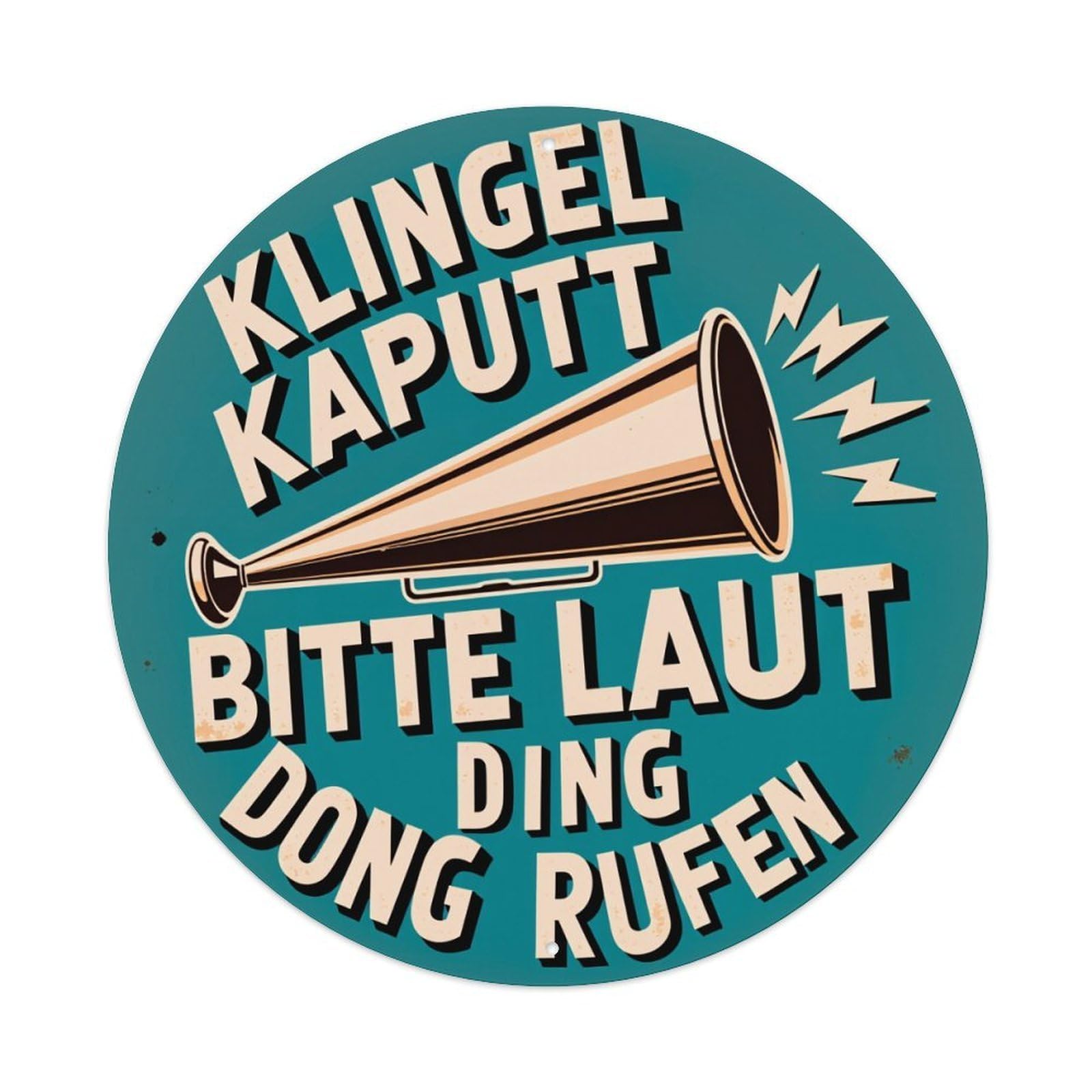 Wmlzdnwr Vintage Doorbell Broken Please Ring Ding Dong Loudly Round Tin Sign,Retro Wall Art,Metal Poster For Home, Bar, Garage, Cafe, Rustic Indoor & Outdoor Decor, 8X8 Inches