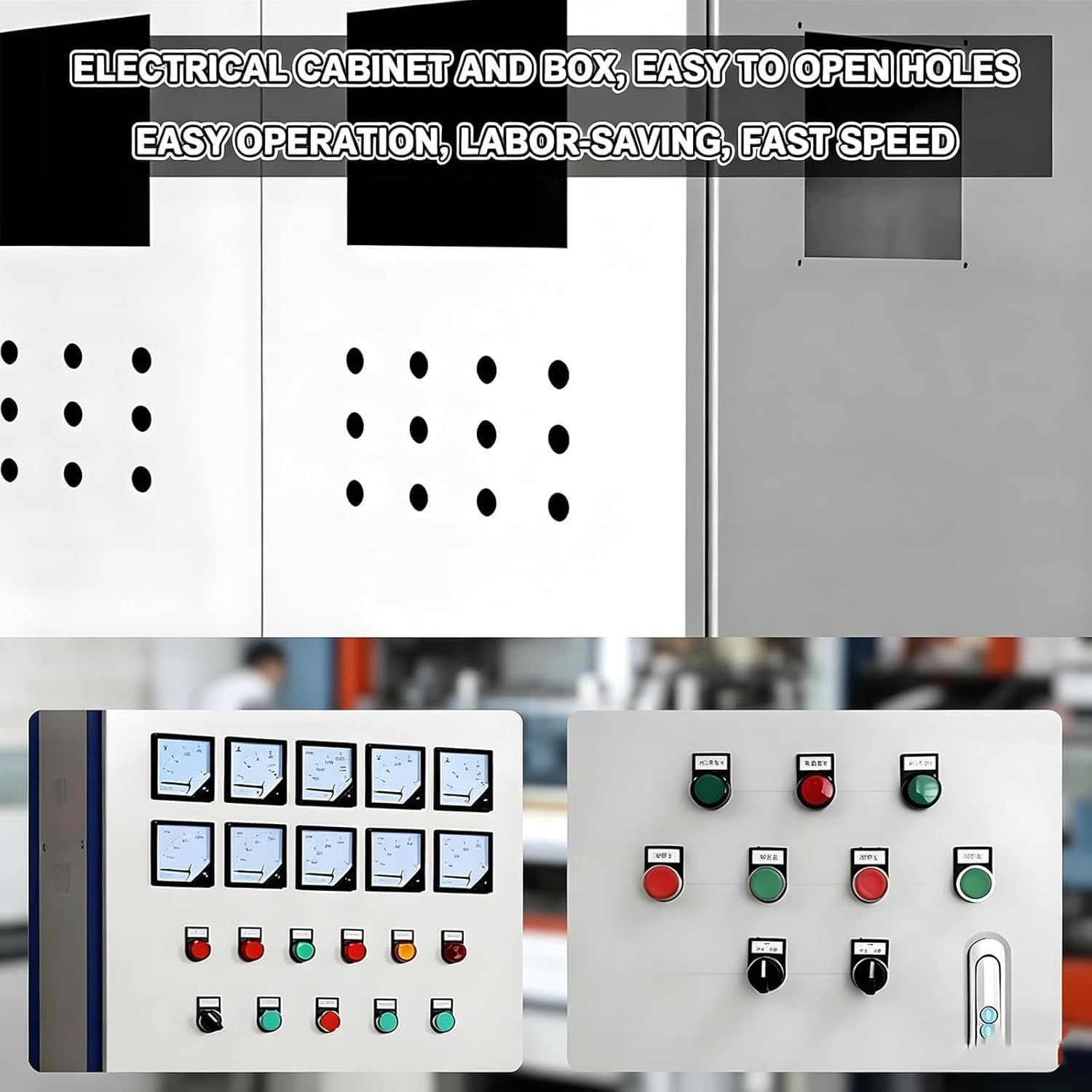 Elektrohydraulische Lochstanze, 80 Kn Tragbarer Metall Lochstanzer Mit 6 Matrizen, 22 Mm Hub Hydraulisches Stanzwerkzeug Mit Automatischer Druckentlastung Für Edelstahlbleche Bis 2 Mm Stärke