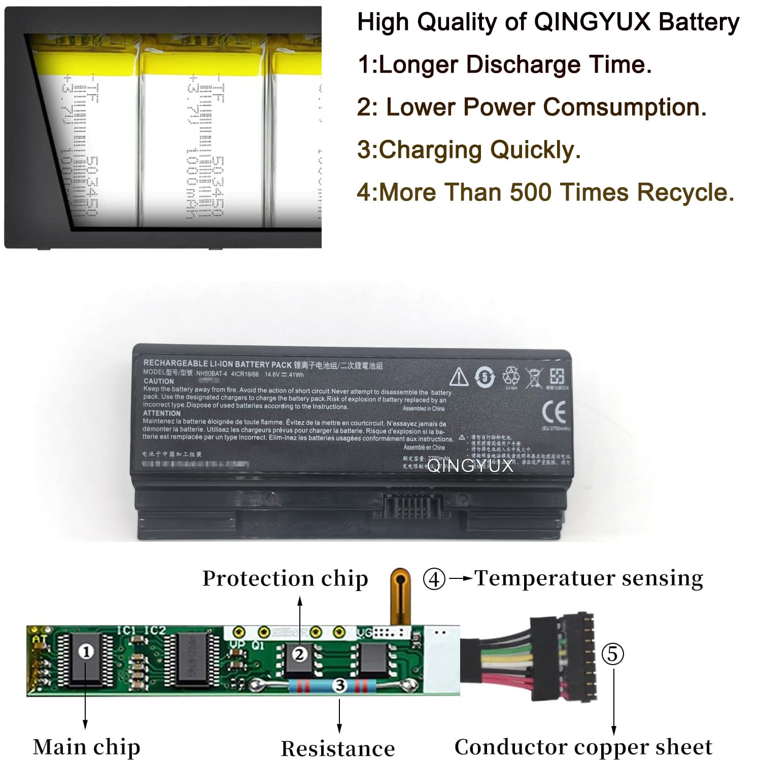 NH50BAT 4, 6 87 NH50S 41C00 BATTERIA Per Hasee G7 CT7NA G7 CT7NK G8 Ct7nt 355733294108
