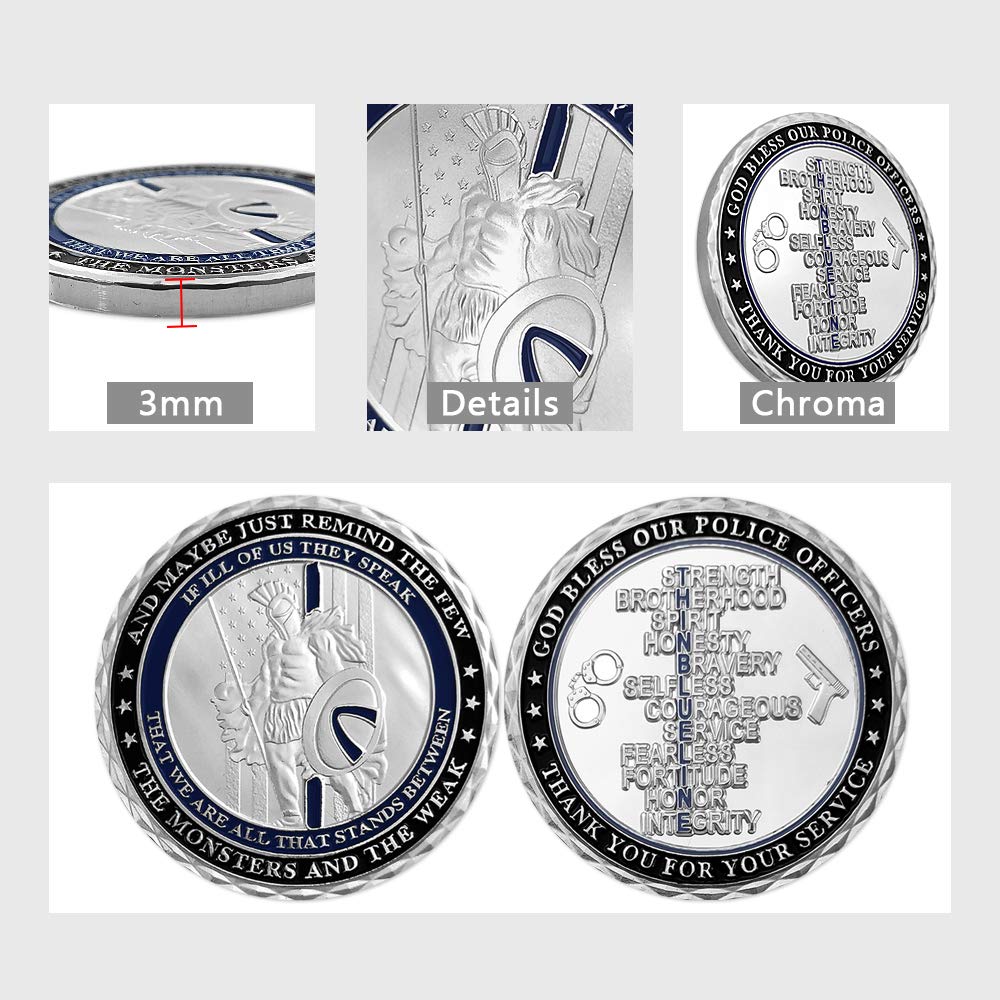 Amazon.com: US Thin Blue Line Police Officers Spartan Warriors Challenge  Coin Law Enforcement Souvenir Decoration Gift : Collectibles & Fine Art