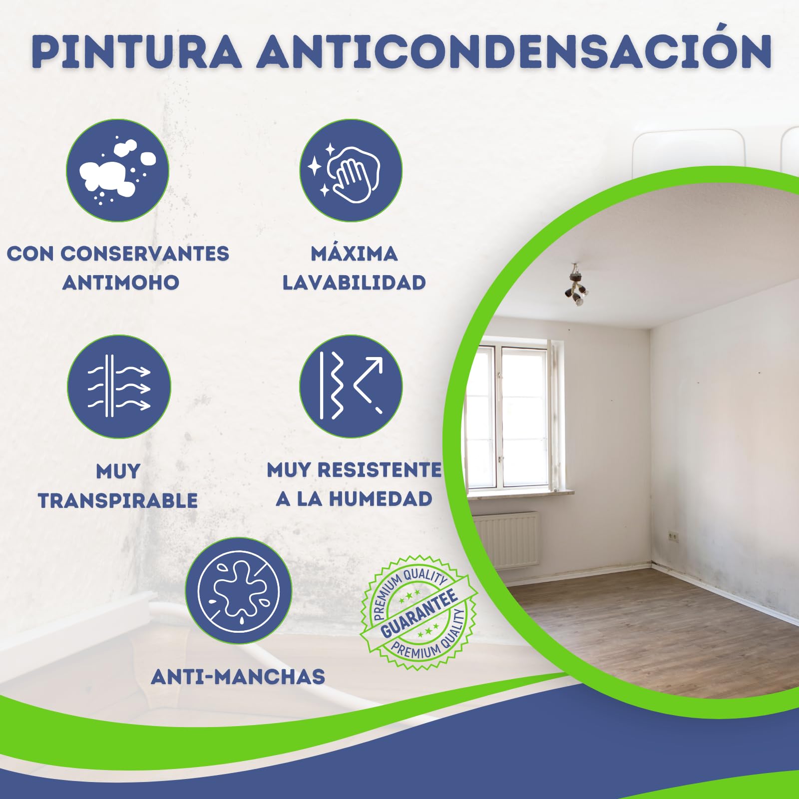 Pintura Anticondensación y Antihumedad para Interior-Exterior | Aislante Termico | Conservantes Antimoho (BEIRUN, 14 Litros)