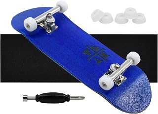 Teak Tuning Prolific Complete 32mm Fingerboard with Prodigy Trucks - Pre-Assembled - Blue Blizzard Edition - Upgraded Components, Pro Board Shape and Size, Bearing Wheels, and Locknuts