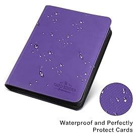 Trading Card Binder 16 Pocket, Foalgo PU Cover Card Binder for 1000+ Cards, Premium Trading Card Holder Folders, Double Sided Pocket Card Album for MTG, TCG (Purple)