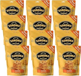 Sonoma Creamery Cheese Crisps, Cheddar, Savory Snack Cracker, High Protein, Low Carb, Gluten Free, Wheat Free, 2.25 Oz (Pack of 12)