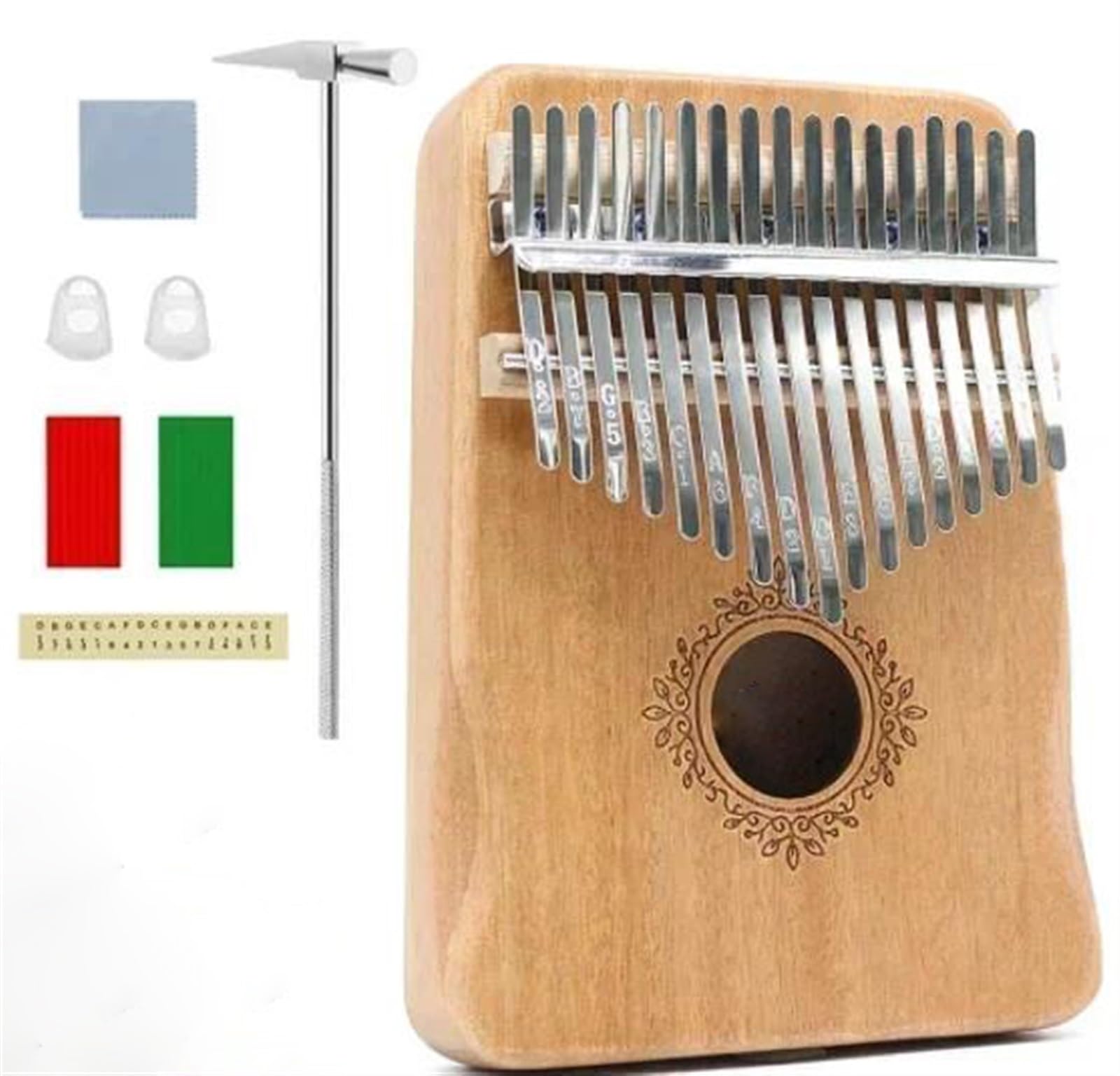 Kalimba Profesjonalny Kalimba 17-klawiszowy Fortepian Kciukowy W Całości Fornirowany Litym Mahoniem Kalimba Instrument Muzyczny(Wood)