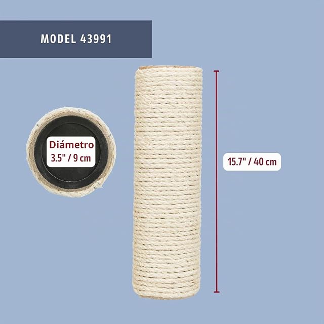 Foto 3 de 6 de TRIXIE Tronco de Repuesto en sisal para Gatos - Natural, ø 9 × 40 cm