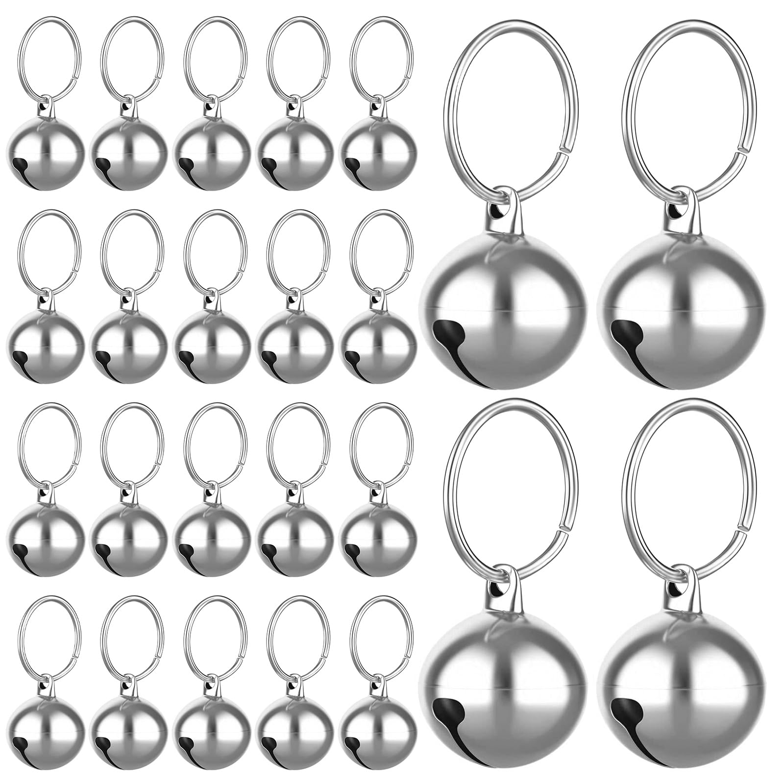 Jingle Bells Metallici 24 Pezzi Campana Collare per Cani e Gatti Fibbie Ciondolo Forte Animali Domestici