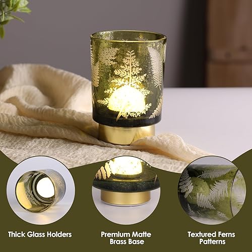 Miniatura 26 de Eywamage Pequeña lámpara de mesa con pilas con control remoto, lámpara de cristal inalámbrica de ciervo del bosque para dormitorio, sala de estar,