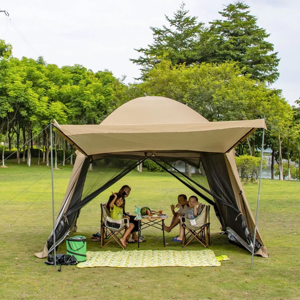 Tenda da campeggio impermeabile, facile da montare, tipo2 | appassionati di campeggio all'aperto, con protezione UV e tendalino parasole.