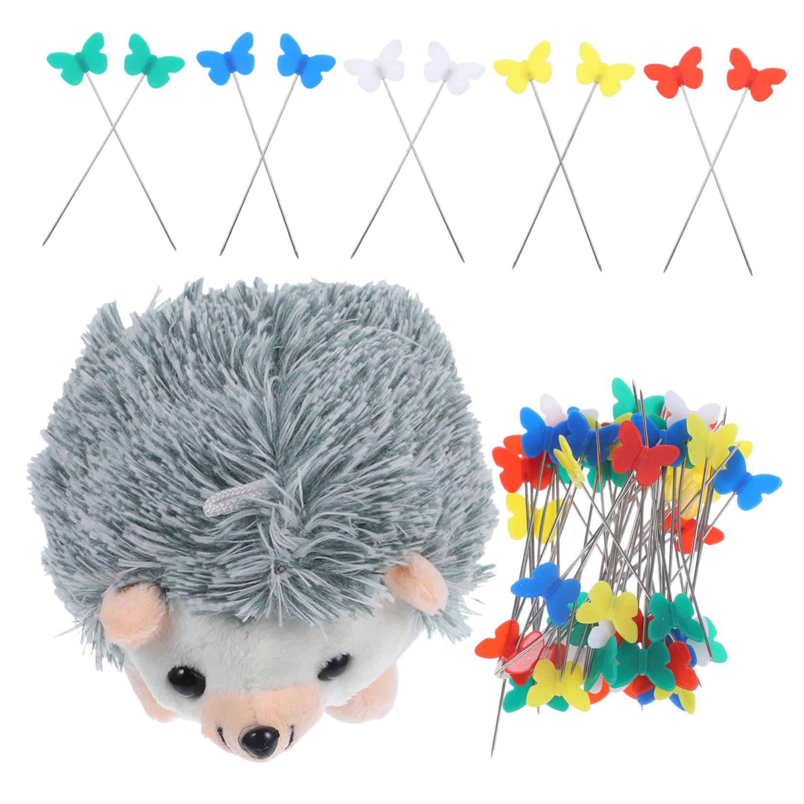 VILLCASE 5juegos Cojín De Agujas De Erizo De Peluche Alfileres De Costura Portátiles Accesorio De Costura Compacto y Lindo Para Quilting y Manualidades Incluye De