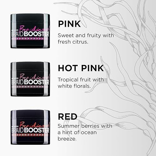 Miniatura 6 de Style Factor BraidBOOSTER Gel trenzado de larga duración con extracto de algas marinas, para trenzas y giros, fórmula gruesa de 7.25 onzas (rosa