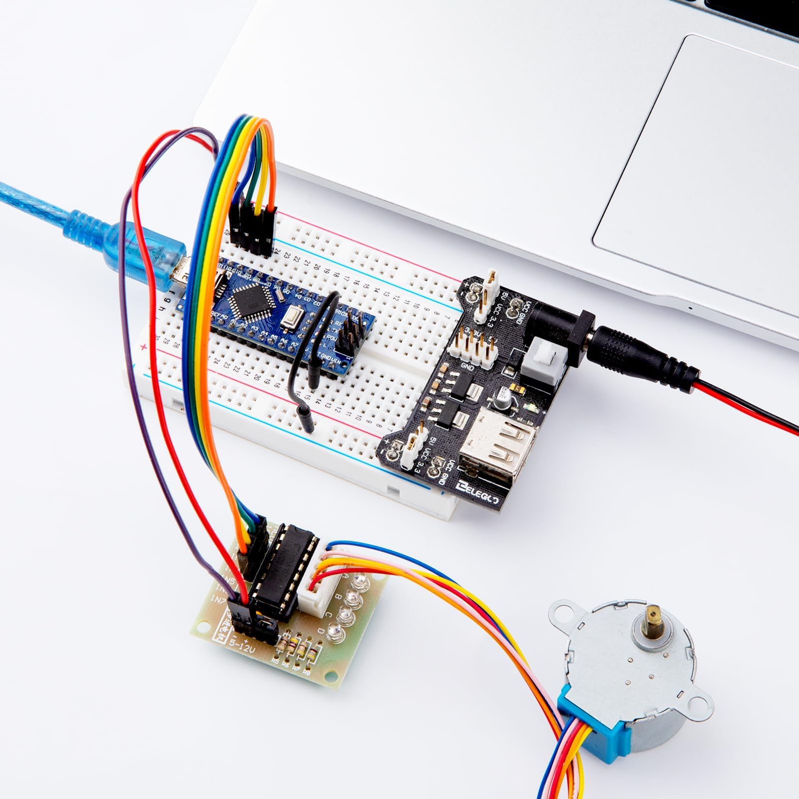 ELEGOO Wstępnie lutowana tablica nano z nagłówkami CH 340 kompatybilna z Arduino (Nano x 3 kable USB)