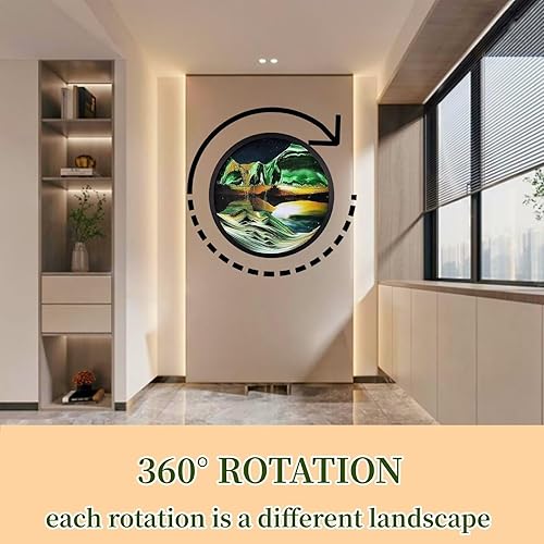 Miniatura 2 de BGFJYUK Decoración artística de arena móvil de 11.4 pulgadas, arte de arena para montar en la pared, escultura dinámica 3D de movimiento líquido,