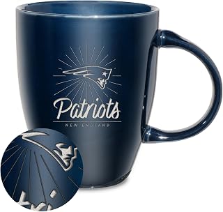 Rico Industries NFL Football Sunburst 18oz Laser Engraved Ceramic Lustre Mug