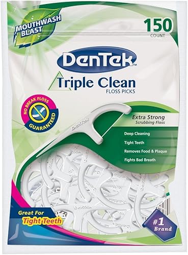 Miniatura 4 de DenTek Triple Clean Advanced Clean - Púas de hilo dental, sin roturas y sin triturar, 150 unidades (paquete de 10)