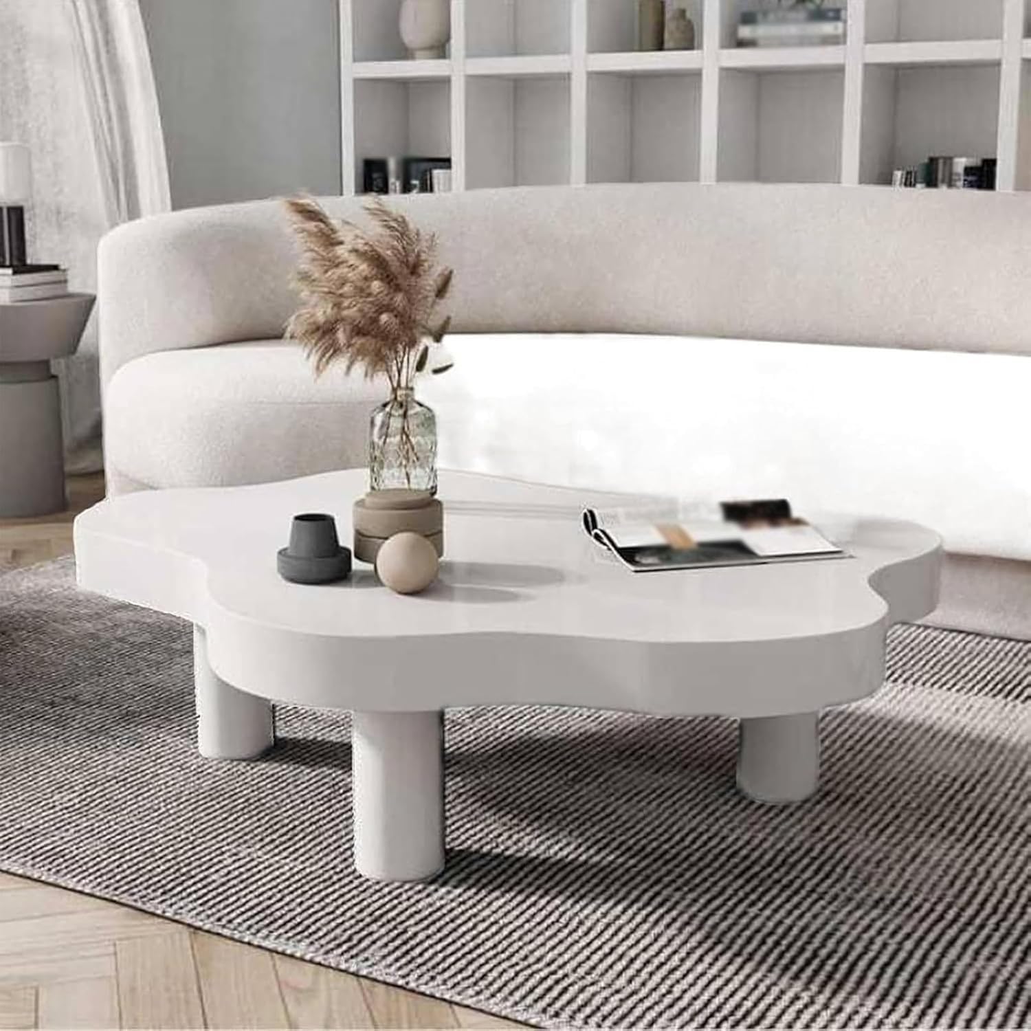 SXZenSpace Cloud shaped coffee tables, low table, cloud table,for living room, irregular modern wooden side table