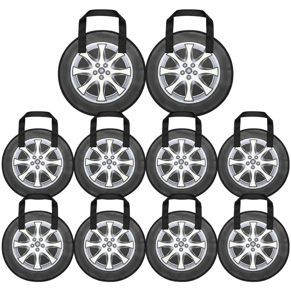 Fituenly 10pcs Racing Car Party Favors Tote Bags Non Woven Race Car Goodies Bags with Handles for Wheel Candy Gifts Treats Boys Party Supplies