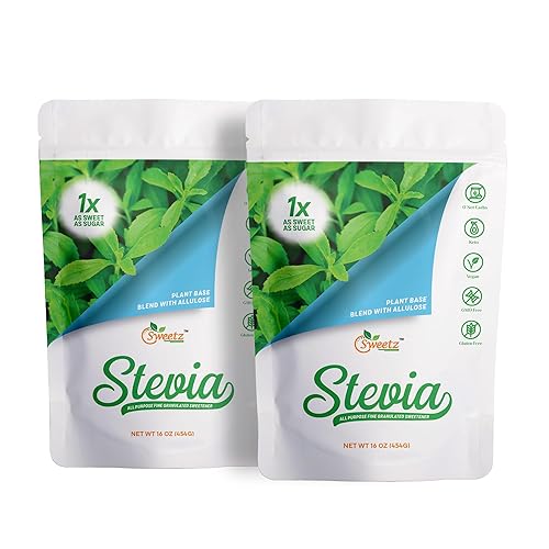 Miniatura 7 de Stevia - Edulcorante multiusos de alulosa - 10 veces dulzura de azúcar porciones totales 1135 edulcorante cero calorías, sustituto sin azúcar para