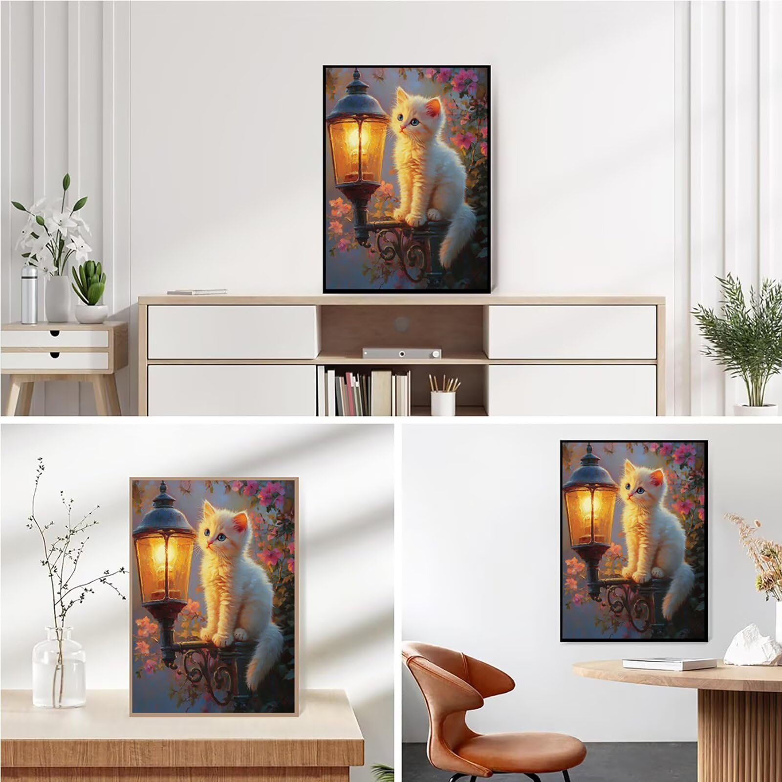Diamond Painting Kit Completo, Diamond Painting Gatto, 5D Quadrato Pittura Diamante Kit Manualidades Adultos DIY Diamantini Crystal Art Disegni Ricamo Punto Croce Artigianale, 80x100cm Animale j0-705