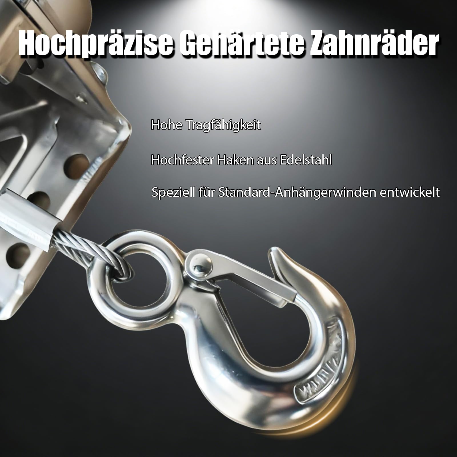 Handseilwinde Klein 1200lbs mit Bremse – Manuelle Seilwinde 10m | Edelstahl Handwinde Seilzug mit Ratsche, Winde Hand Kurbel für Anhänger, Boot, Forst – Robuste Bauweise, Einfache Wandmontage