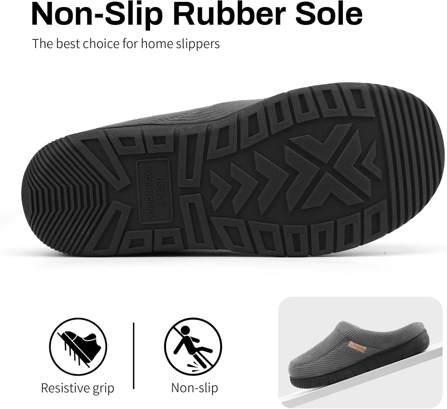 shoeslocker Mens Slippers Moccasin House Shoes Soft Memory Foam Slip-on Indoor/Outdoor - Image 5