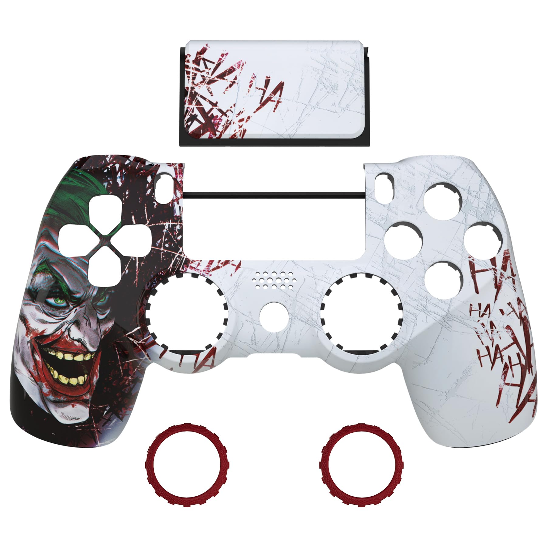 eXtremeRate Cover Custodia Touchpad Compatibile con ps4 PRO Slim Controller,Ghost Copertura Frontale Case Scocca Touchpad Compatibile con ps4 Joystick JDM-040/050/055-HAHAHA