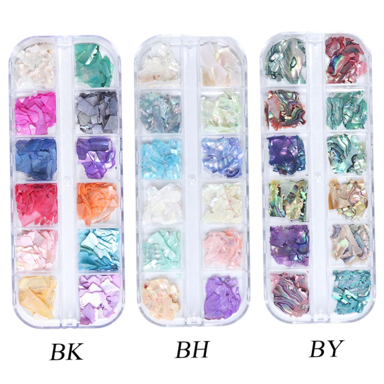 Healeved 6 Cajas manicura pegatinas etiqueta engomada del arte del clavo decoración de uñas irregulares uñas postizas fake nails encanto de manicura accesorios de manicura joya