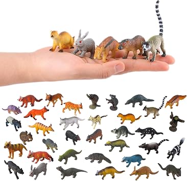 JOKFEICE Small Animal Figures for Kids 36 Pieces Realistic Forest Animal Baby Figures Forest Dweller Figures Educational Toys for Science Projects Cake and Party Decoration