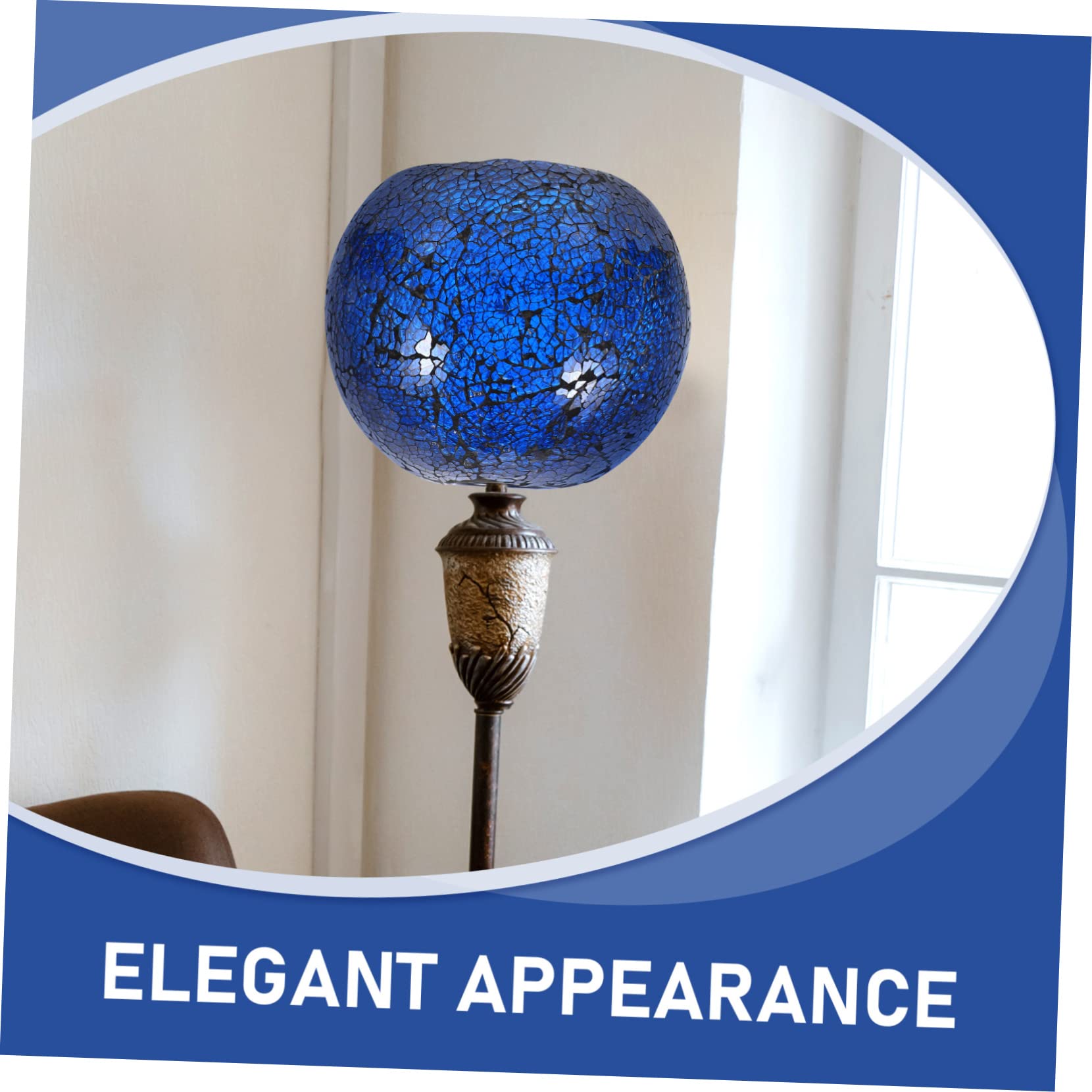 DOITOOL Retro Globe Lampshade 5.91X5.91X5.31 Inch Stained Glass Lamp Shade Cover for Wall Light E26 E27 and Desk Lamp Vintage Indoor Lighting - Image 4