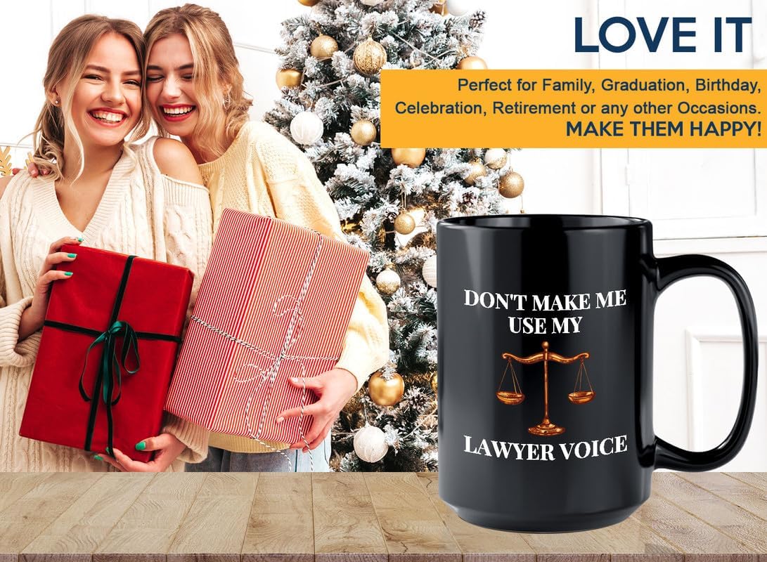 Bubble Hugs Lawyer Coffee Mug 15oz Black - Lawyer Voice - Lawyer Cup Funny Lawyer Gifts Lawyer Gifts For Women Young Lawyer Gifts