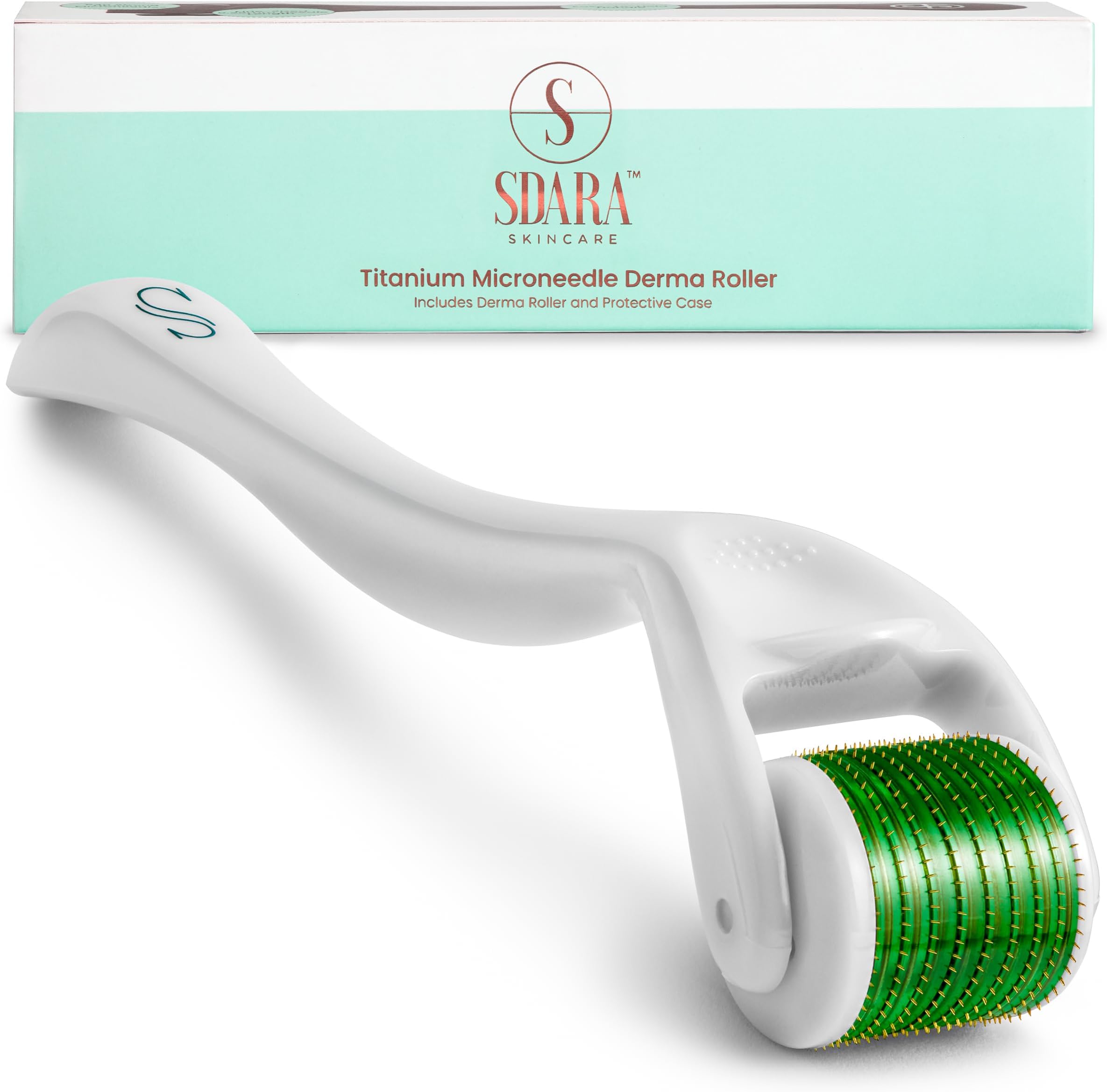 Sdara Skincare Derma Roller Cosmetic Needling Instrument For Face, 540 Titanium Micro Needle.25mm - Includes Free Storage Case (1-Pack)